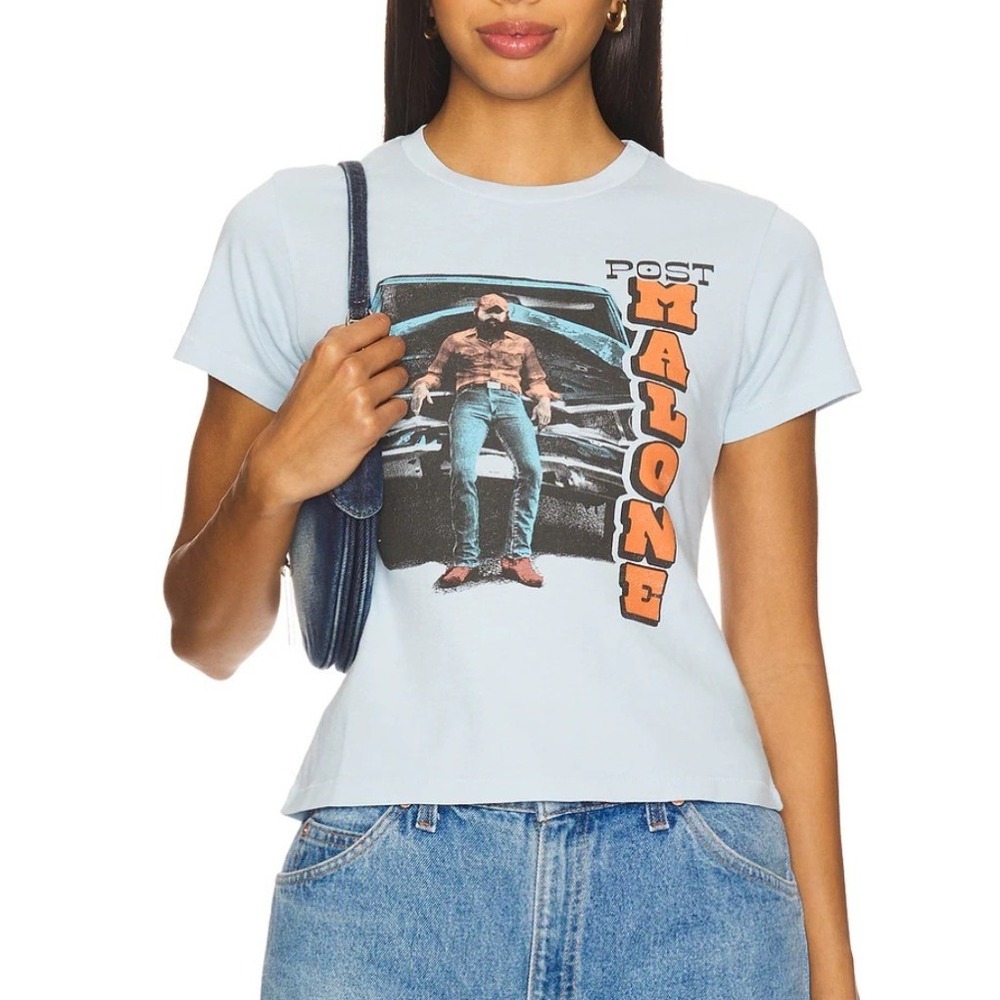DAYDREAMER Post Malone Posty And Truck Vintage Tee Baby Blue XS Festival Concert